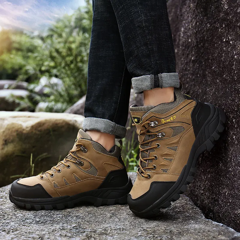 MARSON Men Boots Outdoor Hiking Sneakers Male Light Waterproof Clmbing Mountains Shoes Big Size 39-47 Non-Slip Casual Men Shoes